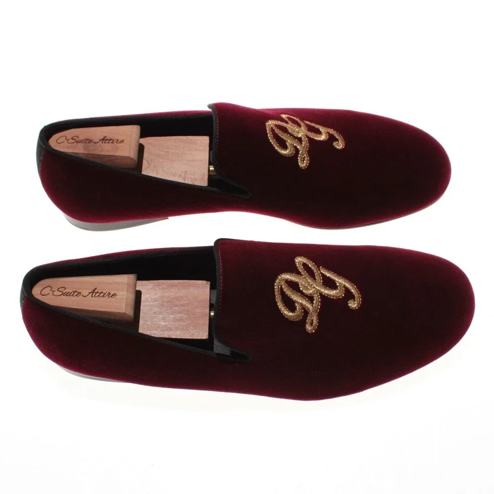 Dolce&Gabbana NWB Slip On Loafers Size 9 US Burgundy Velvet Made in Italy